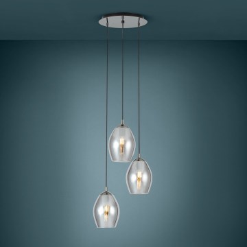 Eglo - Csillár zsinóron 3xE27/60W/230V füstös