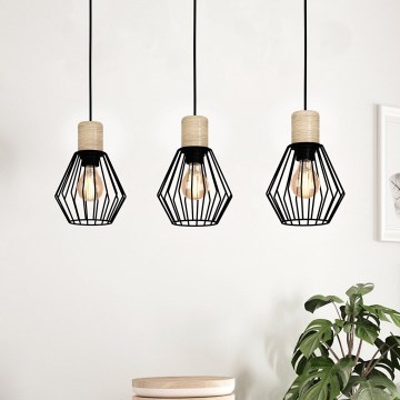 Eglo - Csillár zsinóron 3xE27/60W/230V