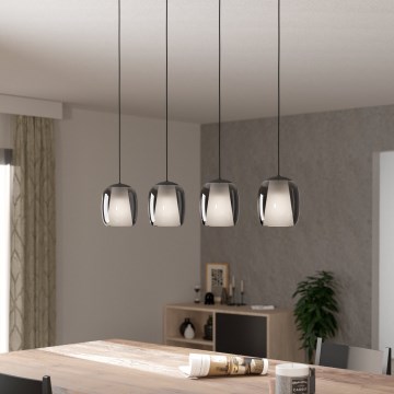 Eglo - Csillár zsinóron 4xE27/28W/230V szürke