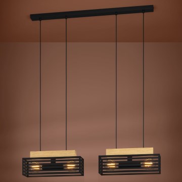 Eglo - Csillár zsinóron 4xE27/40W/230V fekete/barna