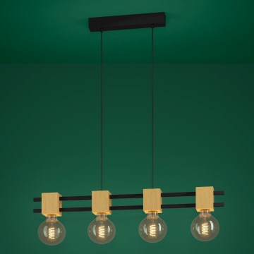 Eglo - Csillár zsinóron 4xE27/40W/230V fekete/barna