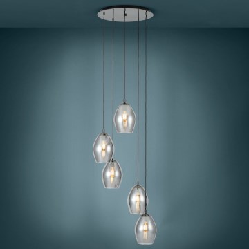 Eglo - Csillár zsinóron 5xE27/60W/230V füstös