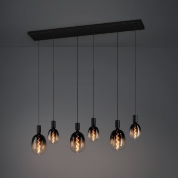Eglo - Csillár zsinóron 6xE27/40W/230V fekete