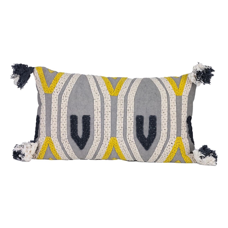 Eglo - Dekoratív párna 35x60 cm szürke/sárga