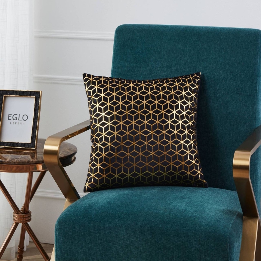 Eglo - Dekoratív párna 45x45 cm fekete/arany