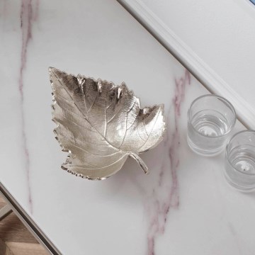 Eglo - Dekoratív tálca 18,5x23,5 cm levél/ezüst
