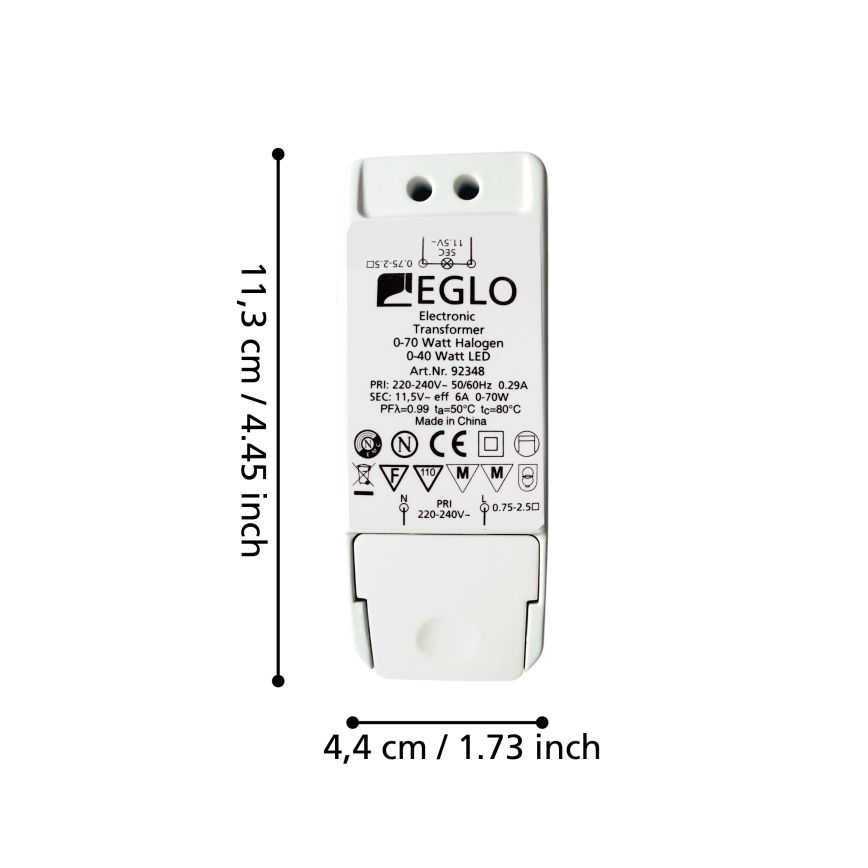 Eglo - Elektromos transzformátor 70W/230V/11,5V AC