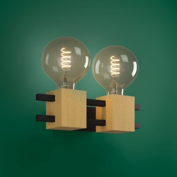 Eglo - Fali lámpa 2xE27/40W/230V fekete/barna