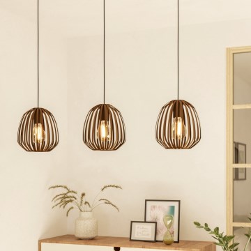 Eglo - Kábelre függesztett csillár 3xE27/40W/230V bronz