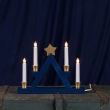 Eglo - Karácsonyi gyertyatartó 4xE10/3W/230V kék