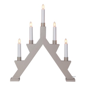 Eglo - Karácsonyi gyertyatartó 5xE10/3W/230V szürke