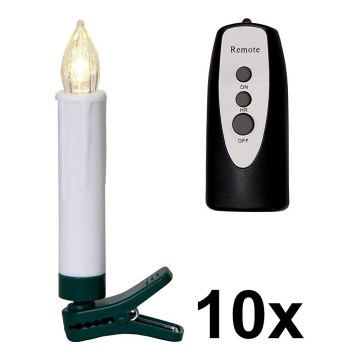 Eglo - KÉSZLET 10x LED Világítás karácsonyfához 1xLED/0,06W/1xAA IP44 + távirányító