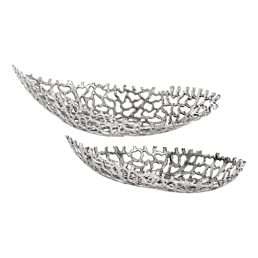 Eglo - KÉSZLET 2x Dekoratív tálca 44/61 cm ezüst