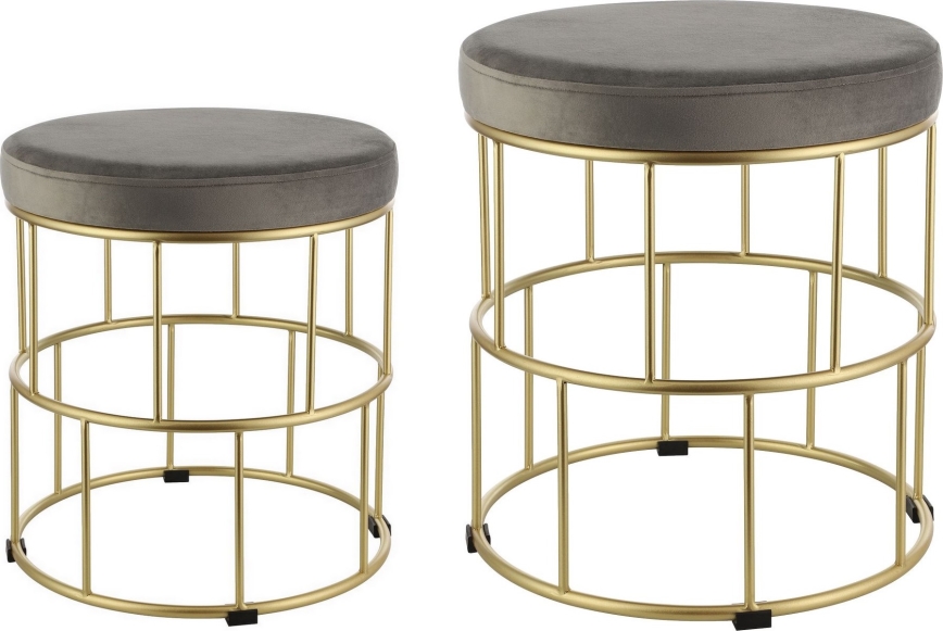 Eglo - KÉSZLET 2x Taburet szürke/arany