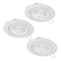 Eglo - KÉSZLET 3x LED Beépíthető lámpa 1xGU10/4W/230V fehér