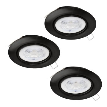 Eglo - KÉSZLET 3x LED Beépíthető lámpa 1xGU10/4W/230V fekete