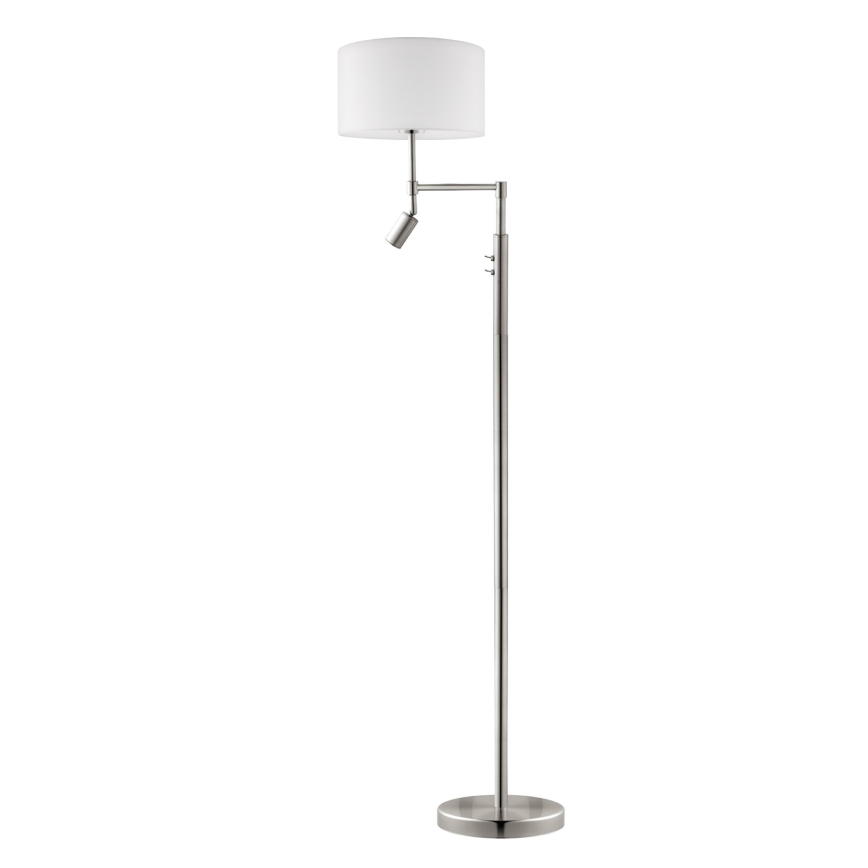Eglo - LED állólámpa TUNJA 1xE27/60W/230V + LED/2,1W átm. 38 cm matt króm/fehér