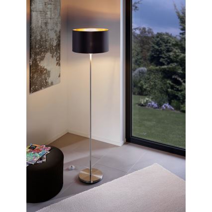 Eglo - LED Állólámpa TUNJA 1xE27/60W/230V matt króm/fekete