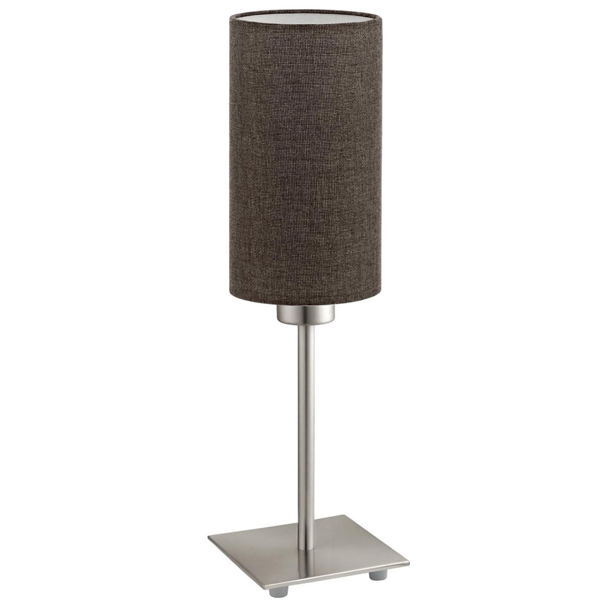Eglo - LED Asztali lámpa TUNJA 1xE27/60W/230V 26,5 cm matt króm/barna