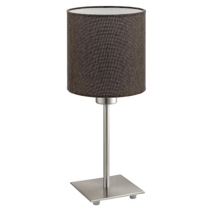 Eglo - LED Asztali lámpa TUNJA 1xE27/60W/230V 26,5 cm matt króm/barna
