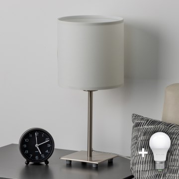 Eglo - LED Asztali lámpa TUNJA 1xE27/60W/230V 26,5 cm matt króm/fehér