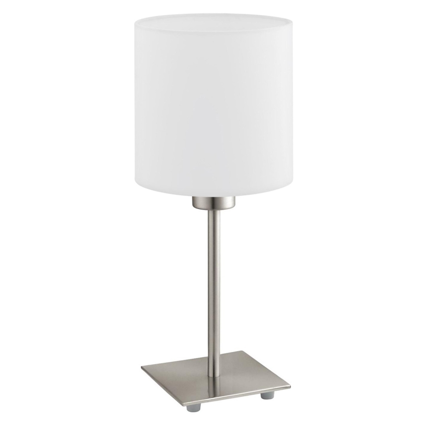 Eglo - LED Asztali lámpa TUNJA 1xE27/60W/230V 26,5 cm matt króm/fehér