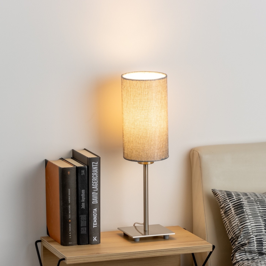 Eglo - LED Asztali lámpa TUNJA 1xE27/60W/230V 26,5 cm matt króm/szürke