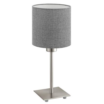 Eglo - LED Asztali lámpa TUNJA 1xE27/60W/230V 26,5 cm matt króm/szürke