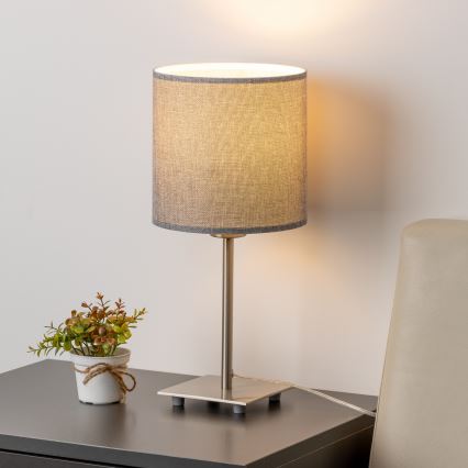 Eglo - LED Asztali lámpa TUNJA 1xE27/60W/230V 26,5 cm matt króm/szürke