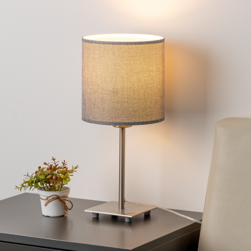 Eglo - LED Asztali lámpa TUNJA 1xE27/60W/230V 26,5 cm matt króm/szürke