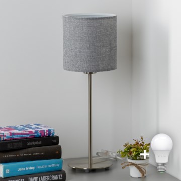 Eglo - LED Asztali lámpa TUNJA 1xE27/60W/230V 38,5 cm matt króm/szürke
