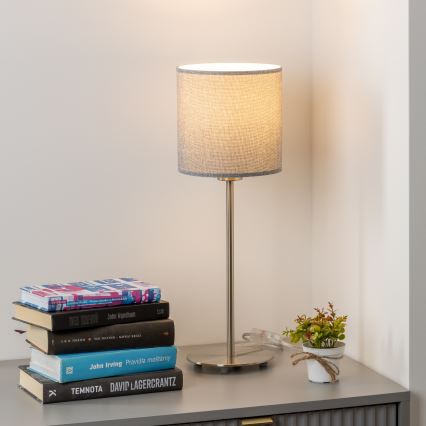 Eglo - LED Asztali lámpa TUNJA 1xE27/60W/230V 38,5 cm matt króm/szürke