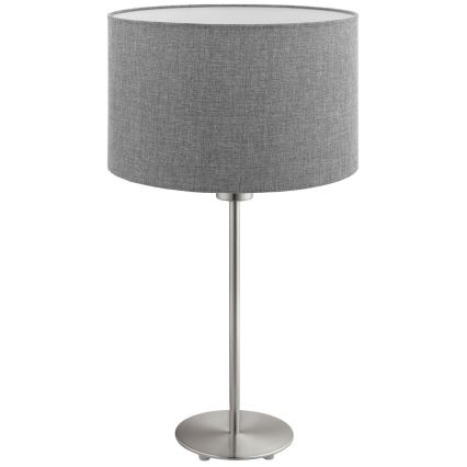 Eglo - LED Asztali lámpa TUNJA 1xE27/60W/230V 38,5 cm matt króm/szürke