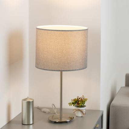 Eglo - LED Asztali lámpa TUNJA 1xE27/60W/230V 38,5 cm matt króm/szürke