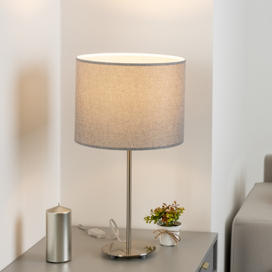 Eglo - LED Asztali lámpa TUNJA 1xE27/60W/230V 38,5 cm matt króm/szürke