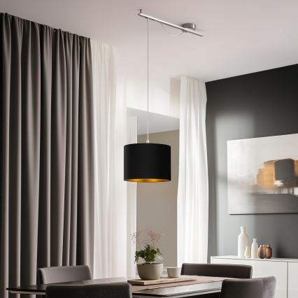 Eglo - LED Függeszték CALCENA 1xE27/60W/230V króm/fekete kábellel