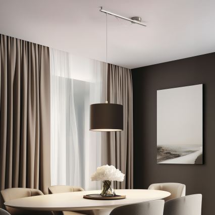 Eglo - LED Függeszték CALCENA 1xE27/60W/230V króm/barna kábellel