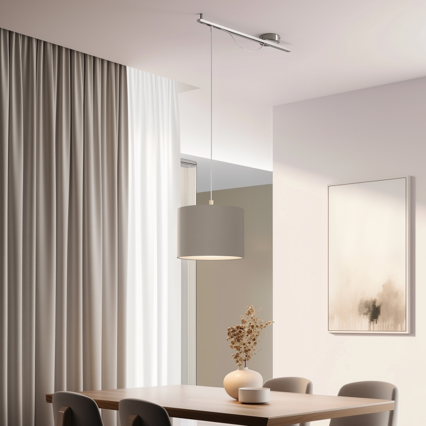 Eglo - LED Függeszték kábellel CALCENA 1xE27/60W/230V króm/taupe