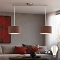 Eglo - LED csillár kábelen TUNJA 2xE27/60W/230V matt króm/barna