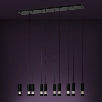 Eglo - LED Csillár zsinóron 10xGU10/4,6W/230V fekete