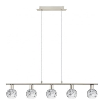 Eglo - LED csillár zsinóron MY CHOICE 5xE14/4W/230V matt króm/fehér/fekete