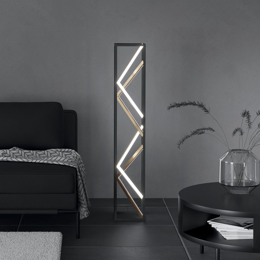 Eglo - LED Dimmelhető állólámpa LED/23W/230V 2700-6500K fekete/arany + távirányítás
