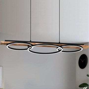 Eglo - LED dimmelhető csillár kábelen 2xLED/12,5W/230V+LED/15,5W 3000K barna/fekete