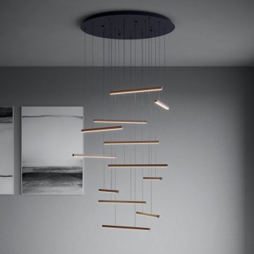 Eglo - LED Dimmelhető csillár zsinóron 12xLED/8,4W/230V 3000K fekete