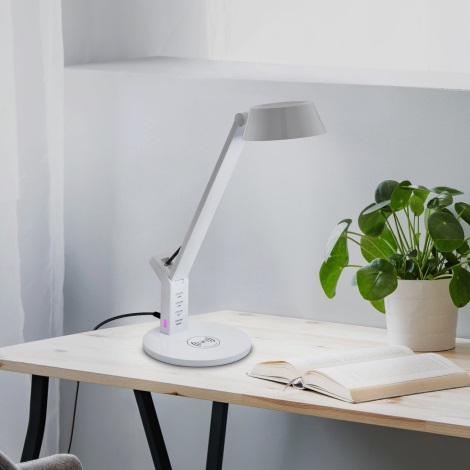 Eglo - LED Dimmelhető érintős asztali lámpa vezeték nélküli töltéssel LED/4,8W/230V fehér