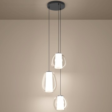 Eglo - LED dimmelhető kábeles függeszték LED/7W/230V + 2xLED/5,5W + 3xLED/1,6W fényes króm