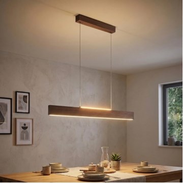 Eglo - LED dimmelhető, kábellel függeszthető csillár LED/21W/230V + LED/8,4W, diószínű