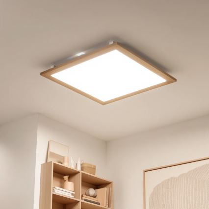 Eglo - LED Dimmelhető panel SALOBRENA-TW WOOD LED/32,5W/230V 2700-6500K 64x64 cm barna + távirányítás