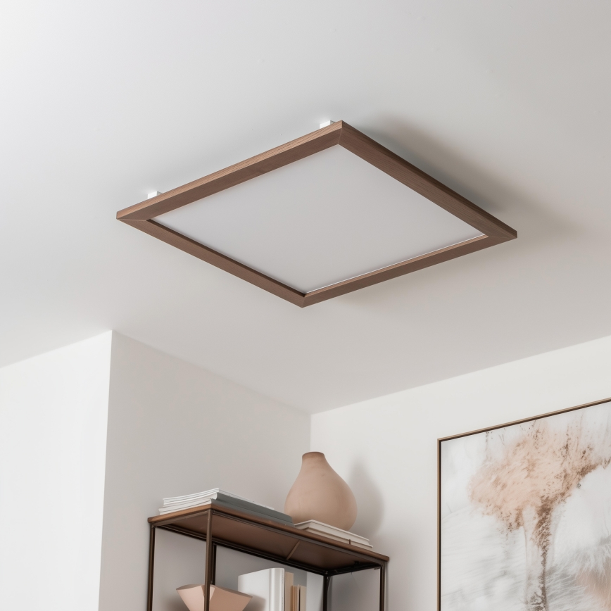Eglo - LED Dimmelhető panel SALOBRENA-TW WOOD LED/32,5W/230V 2700-6500K 64x64 cm sötét barna + távirányítás