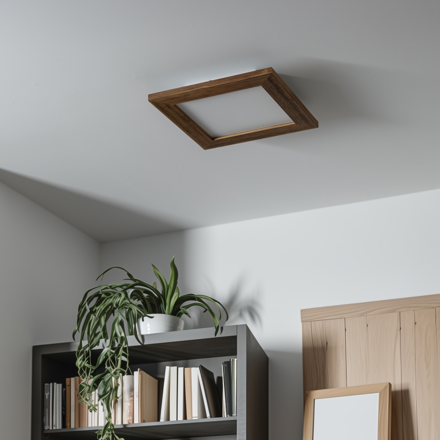 Eglo - LED dimmelhető mennyezeti panel SALOBRENA 2 WOOD LED/16W/230V 4000K 34x34 cm barna